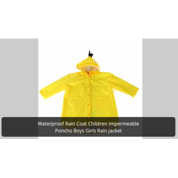 Cheap PVC girls logo girls transparent rainwear for children school bag poncho boys disposable rain coat EVA raincoats for kids